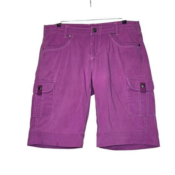 Kuhl Pants - Kuhl Womens Cargo Bermuda Shorts Size 10 Purple Cotton Blend Outdoor Hiking